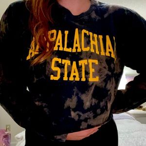 Appalachian State bleach dye crop top